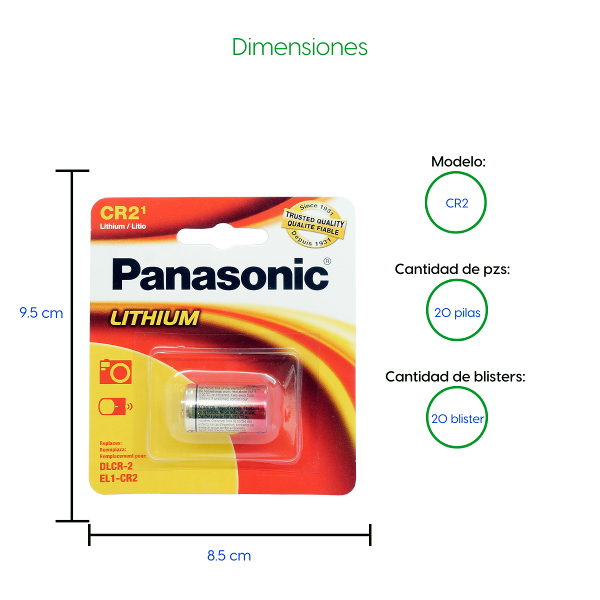Bateria 20 Pilas De Litio CR2 Panasonic Para Camara