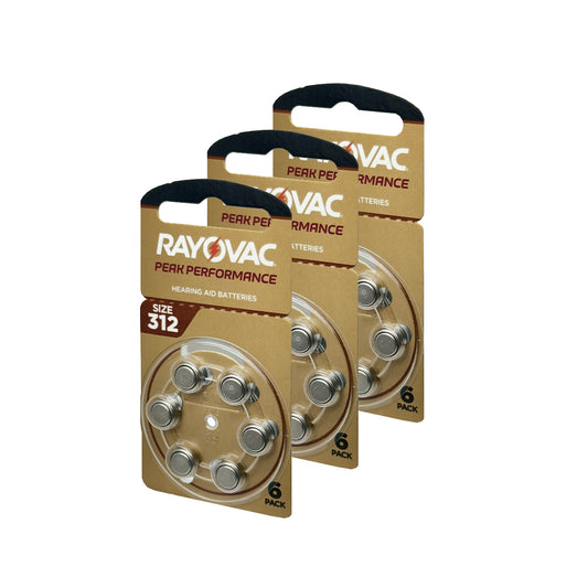 Bateria 18 Pila 312 Auxiliar Auditivo Peak Performance 3 blisters