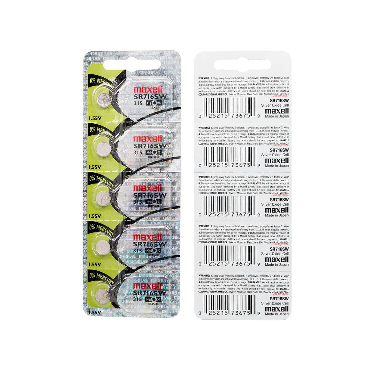 Bateria 5 Pila para reloj Maxell 315 SR716SW 1 Blister Pila de Botón