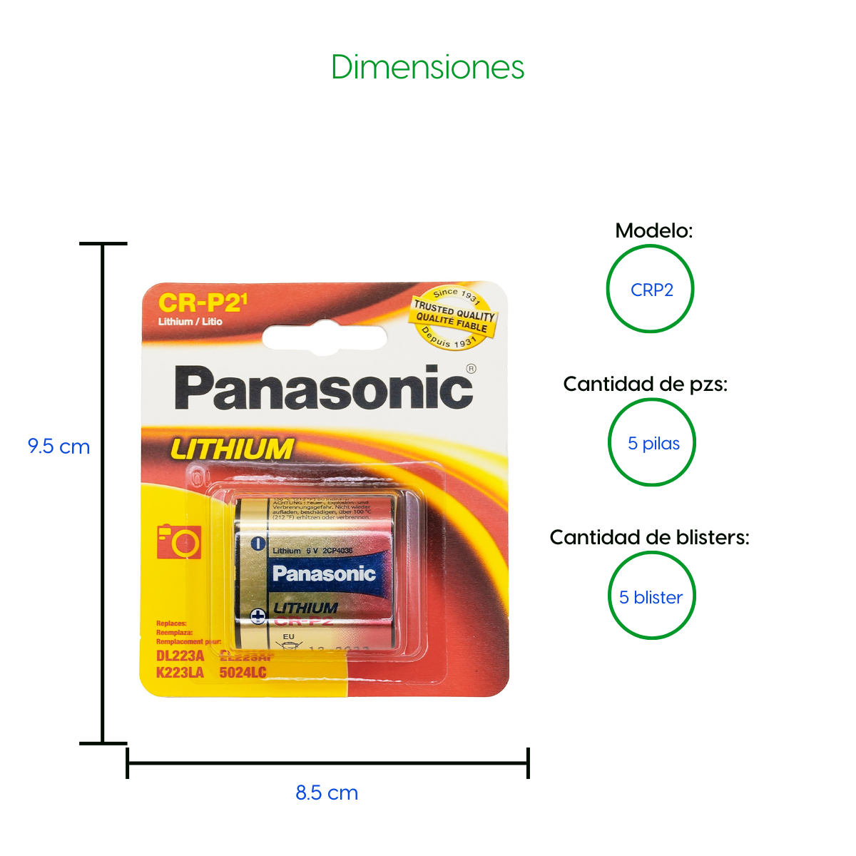 Bateria 5 Pila Crp2 De litio Panasonic Para Camara