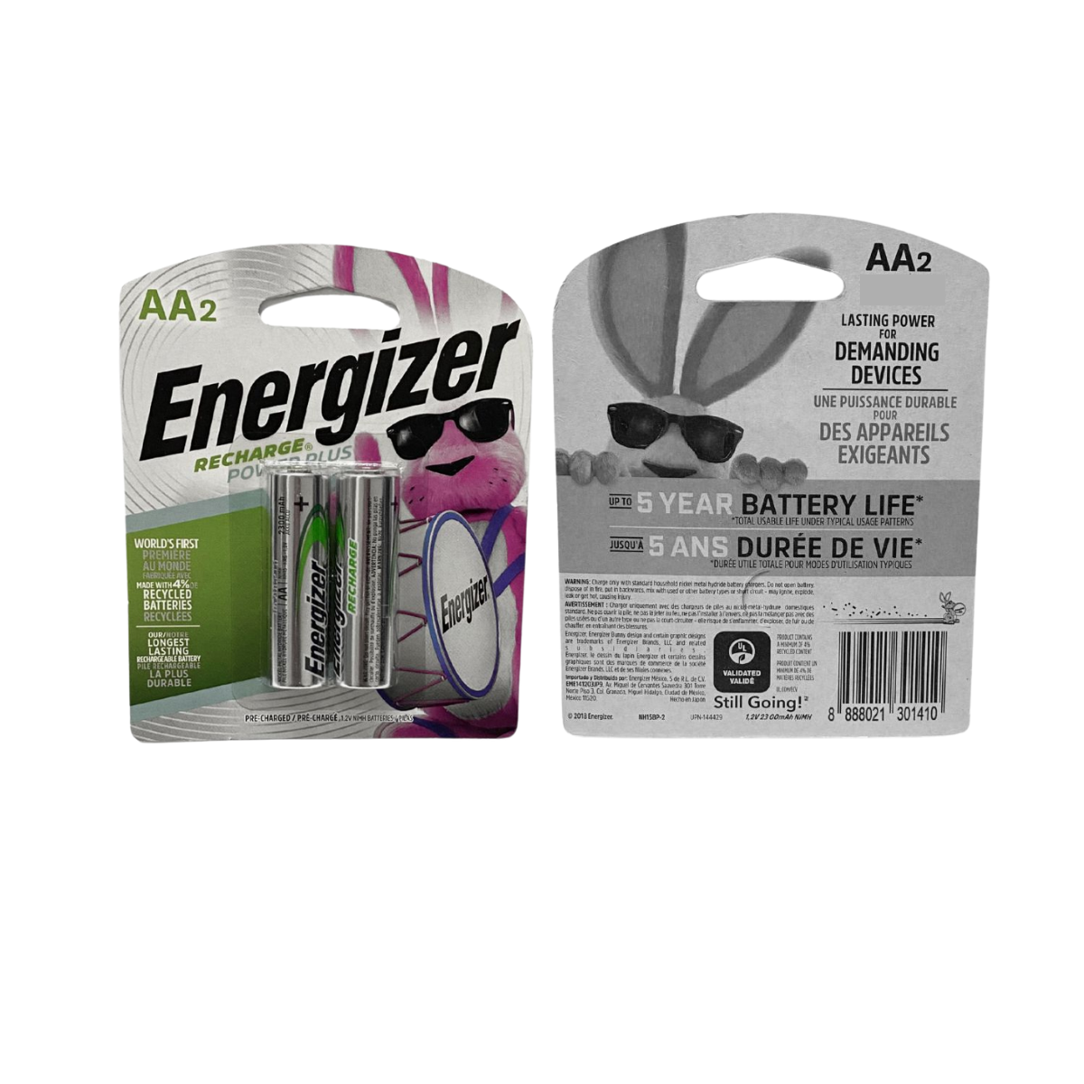 2 Pilas Bateria Energizer Recargables AA