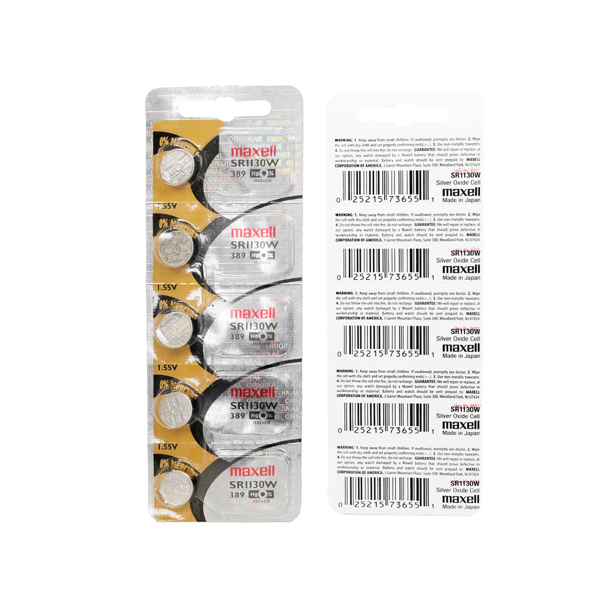 5 Pila Bateria Para Reloj 389 Maxell 1 Blister Boton Sr1130w