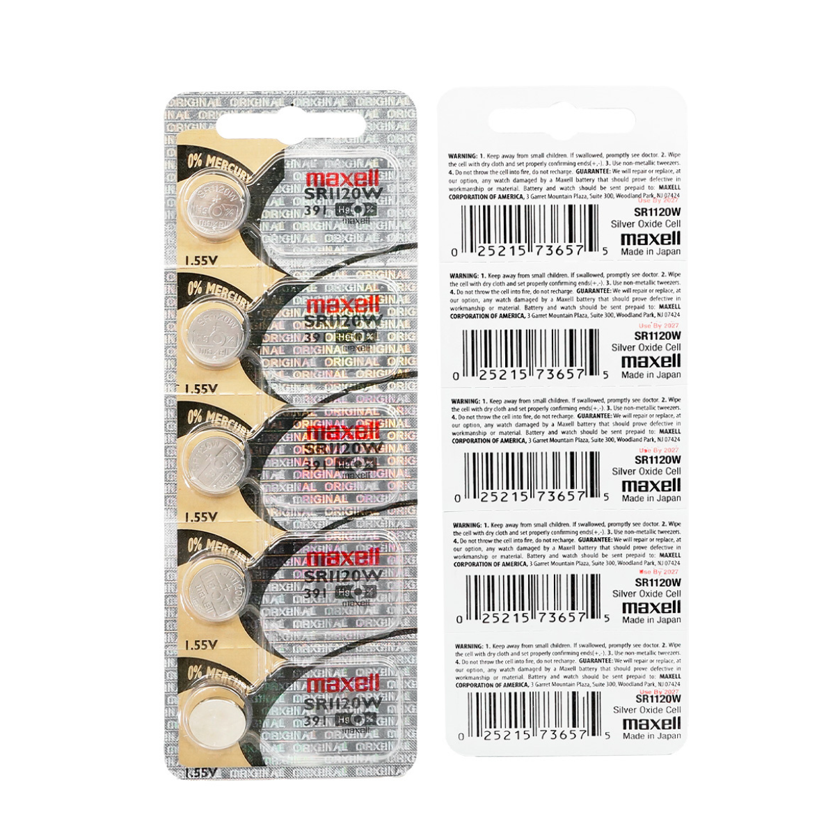 Bateria 5 Pila Para Reloj 391 Maxell 1 Blister Boton SR1120w