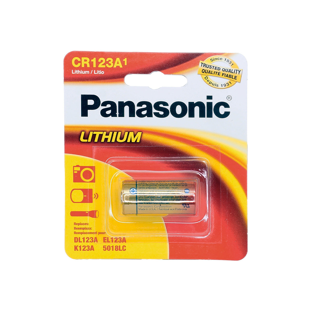 Bateria 1 Pila CR123A Panasonic Para Camara 1 Blister
