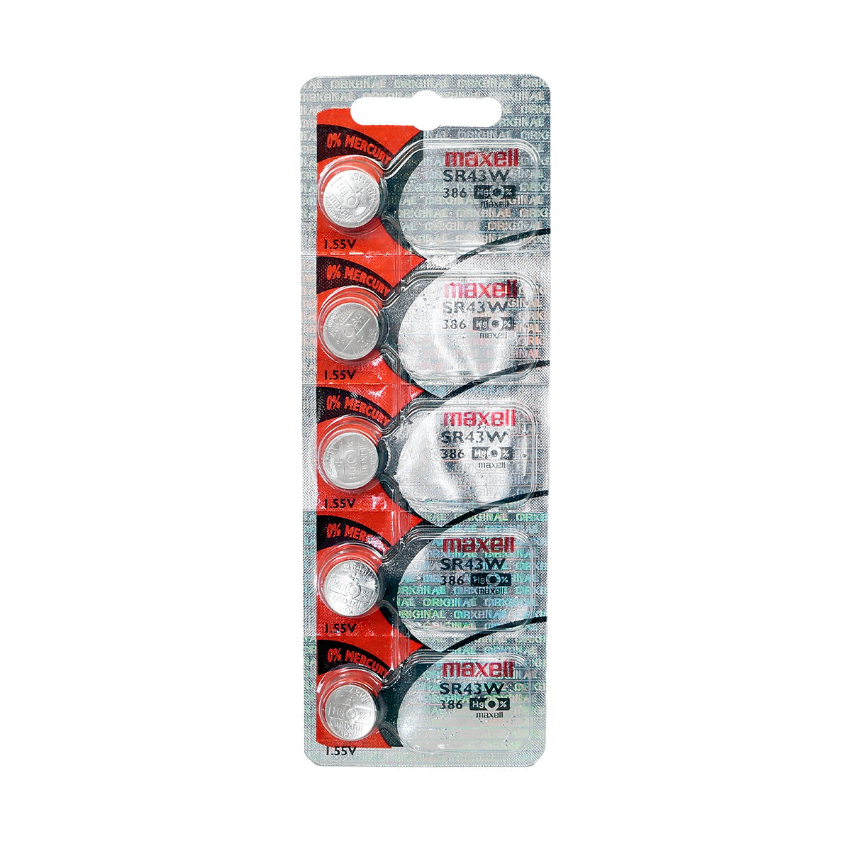 Bateria 5 Pilas Para Reloj 386 Maxell Sr43w 1 Blister Boton