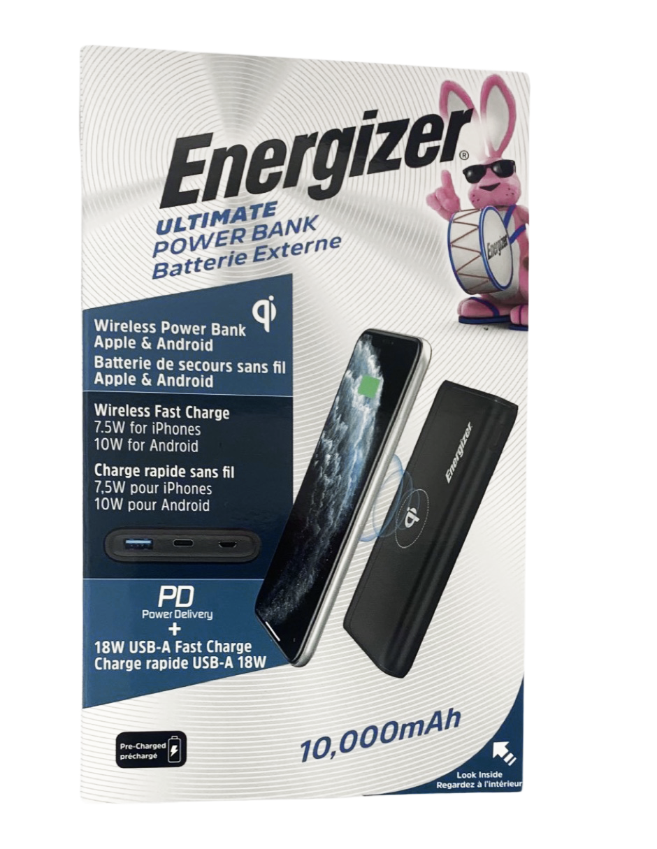 Power Bank Inalámbrica Batería Portátil 10,000mAh Energizer