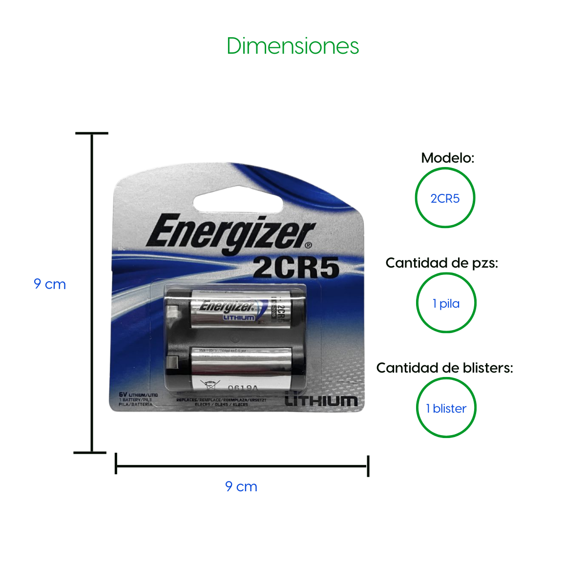 Pila Bateria Energizer de Litio 2CR5