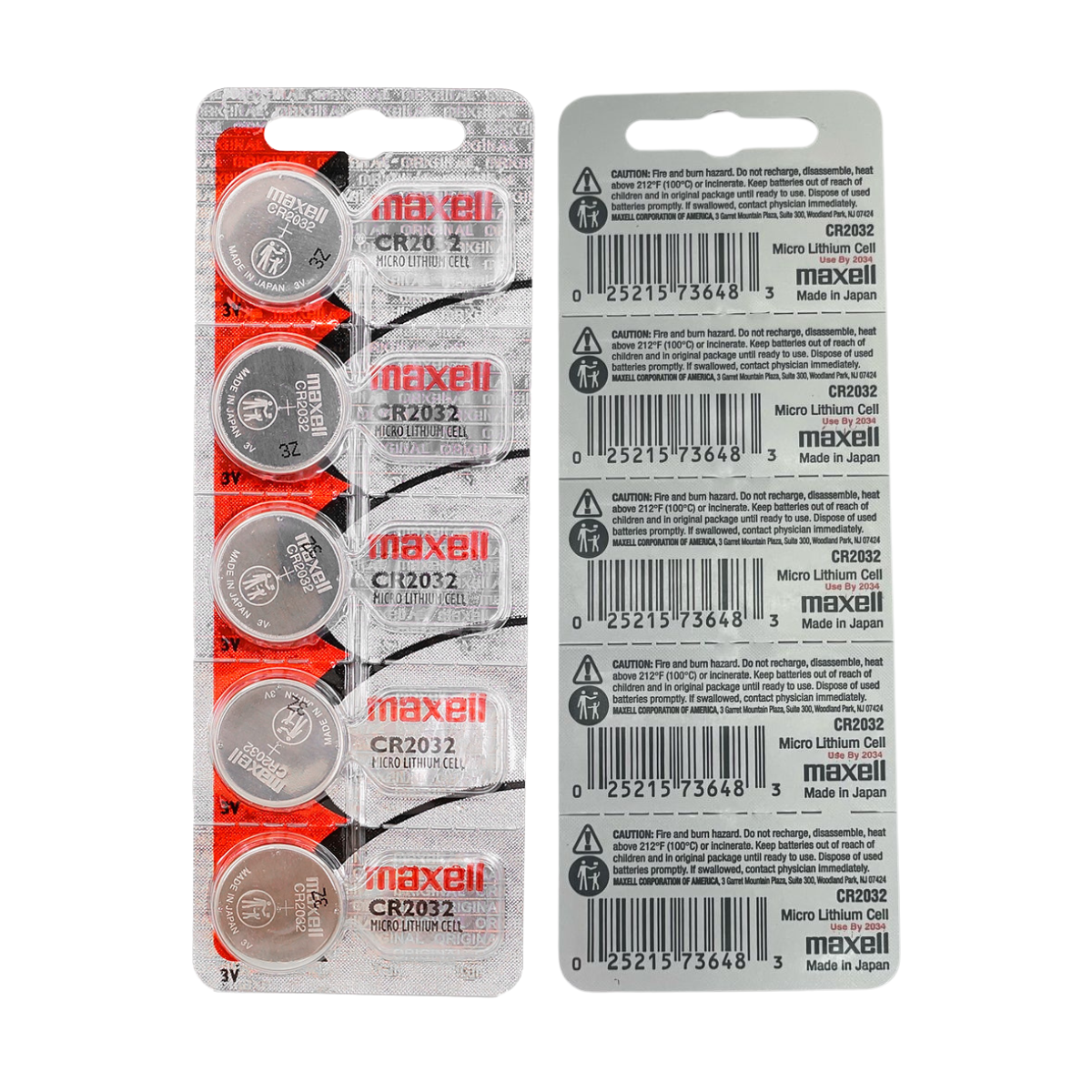Bateria 5 Pila de Litio CR2032 Maxell Pilas de Boton Para control reloj