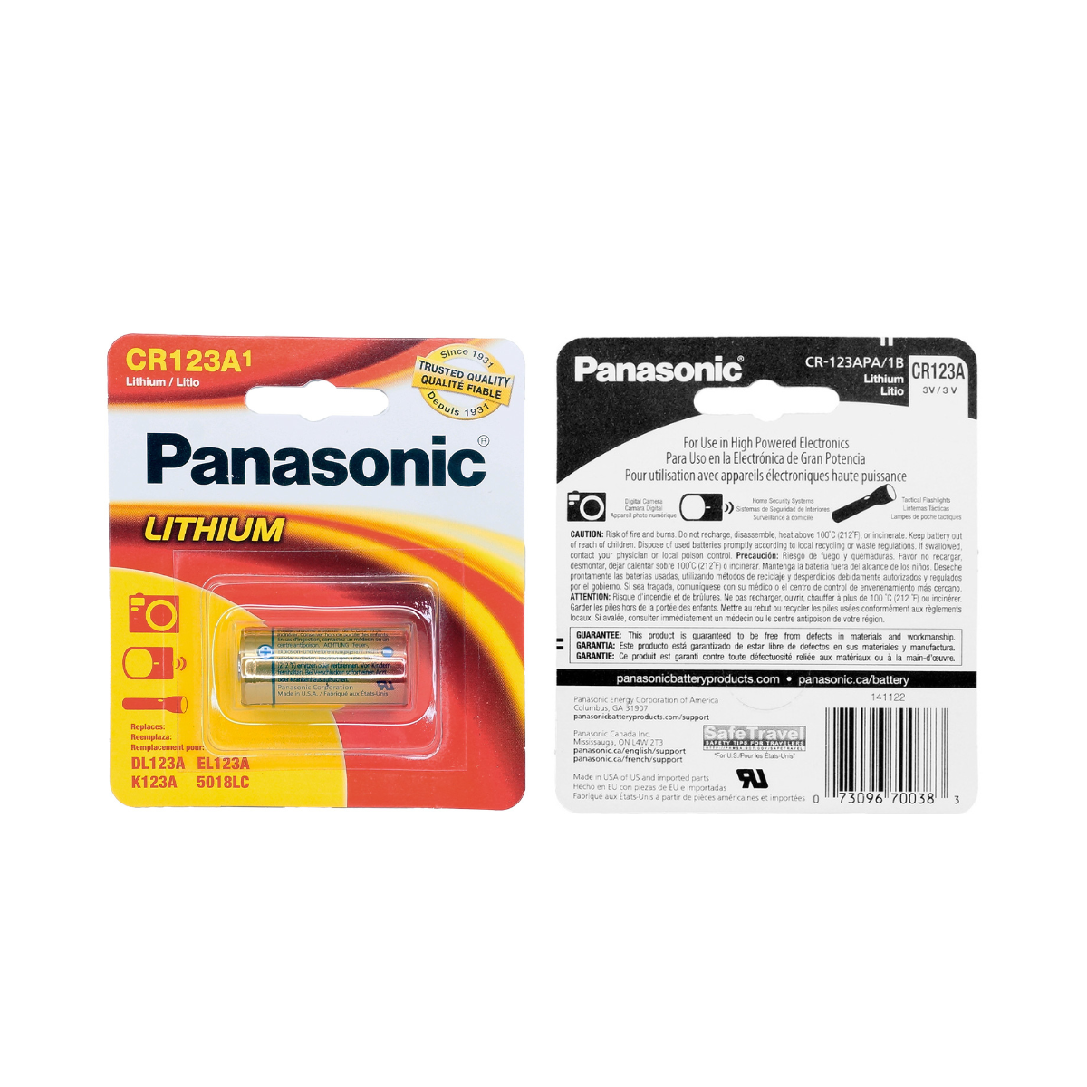 Bateria 1 Pila CR123A Panasonic Para Camara 1 Blister